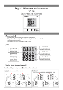 Digital Voltmeter and Ammeter Instruction Manual