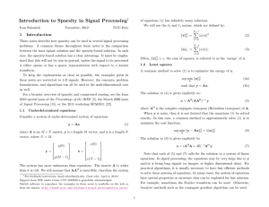 Introduction to Sparsity in Signal Processing