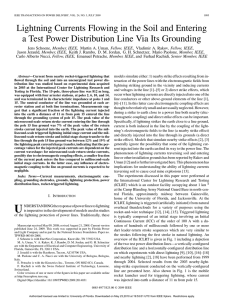 Lightning Currents Flowing in the Soil and Entering a Test Power