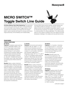 MICRO SWITCH™ Toggle Switch Line Guide