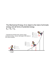 The Mechanical Energy of an object is the total of all kinetic energy