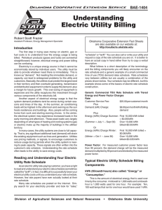 Understanding Electric Utility Billing - OSU Fact Sheets