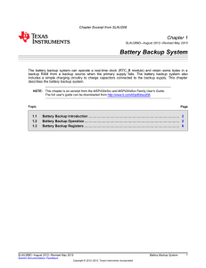 MSP430x5xx and MSP430x6xx Family: Battery Backup System (Rev