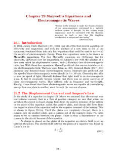 Chapter 29 Maxwell`s Equations and Electromagnetic Waves