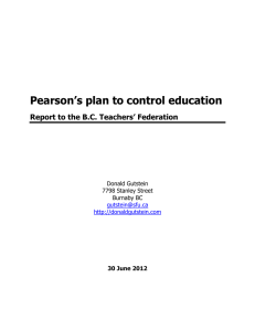 Pearson`s plan to control education