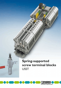 Spring-supported screw terminal blocks