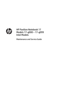 HP Pavilion Notebook 17Models 17-g000 – 17
