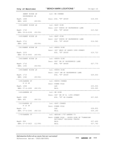 " BENCH MARK LOCATIONS " Information believed accurate but not