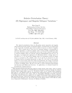 Relative Perturbation Theory: II Eigenspace and