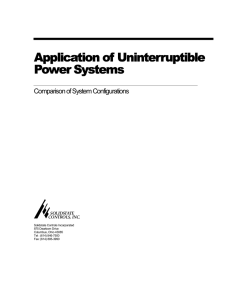 Application of Uninterruptible Power Systems