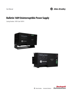 Bulletin 1609 Uninterruptible Power Supply