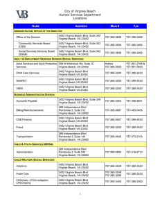 City of Virginia Beach Human Services Department Locations