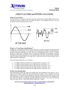 CREST FACTORS and POWER ANALYZERS