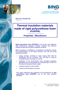 Thermal Insulation materials made of rigid polyurethane foam (PUR