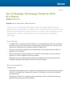Top 10 Strategic Technology Trends for 2016: At a Glance - T