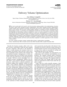 Delivery Volume Optimization