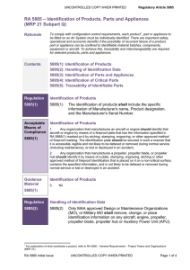 RA 5885 – Identification of Products, Parts and Appliances