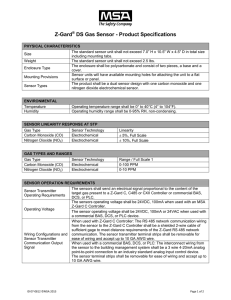 Z-Gard DS Gas Sensor - Product Specifications