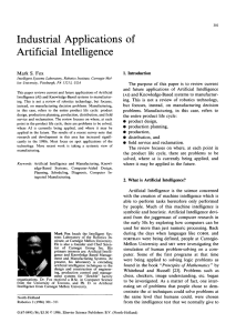 Industrial Applications of Artificial Intelligence