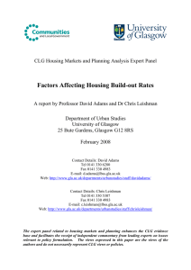 Factors Affecting Housing Build-out Rates