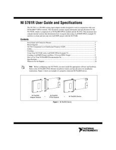 NI 5761R User Guide and Specifications