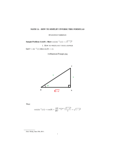 MATH 1A - HOW TO SIMPLIFY INVERSE TRIG FORMULAS Sample