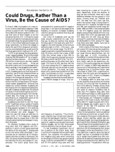 Could Drugs, Rather Than a Virus, Be the Cause of AIDS?