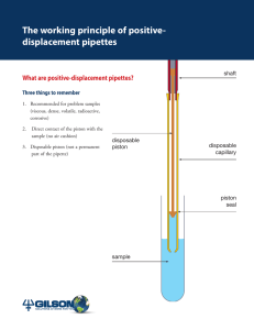 The working principle of positive- displacement pipettes