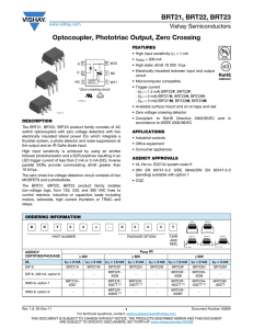 BRT21, BRT22, BRT23 Optocoupler, Phototriac Output, Zero Crossing