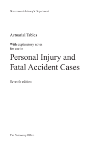 Personal Injury and Fatal Accident Cases
