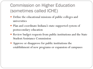 Commission on Higher Education (sometimes called ICHE)