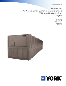 YVAA Style A Air-Cooled Screw Compressor Liquid Chillers with