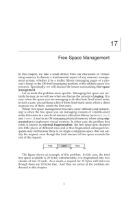 Free-Space Management - Computer Sciences User Pages