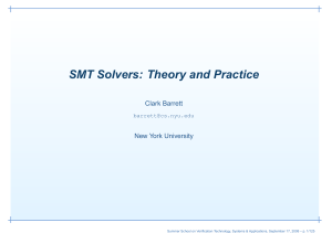 SMT Solvers: Theory and Practice