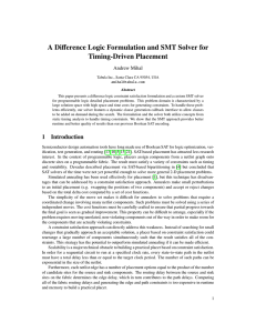 A Difference Logic Formulation and SMT Solver for Timing