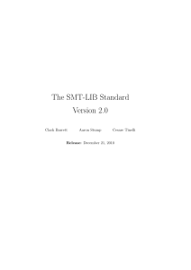 The SMT-LIB Standard