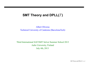 slides - Third International SAT/SMT Summer School 2013
