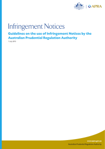 Infringement Notices Guidelines - Australian Prudential Regulation