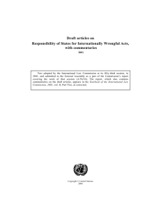 Draft articles on Responsibility of States for Internationally Wrongful
