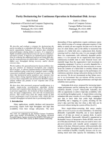 Parity Declustering for Continuous Operation in