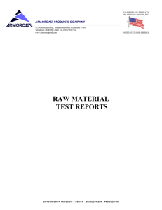 RAW MATERIAL TEST REPORTS