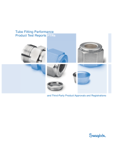 Tube Fittings Performance Product Test Reports PTRs