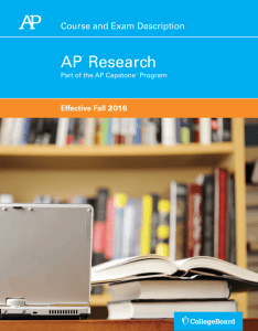 AP Research Course and Exam Description