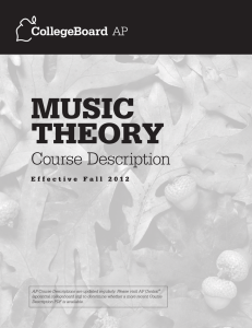 AP Music Theory Course Description