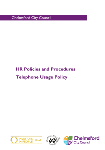 Telephone Usage Policy - Chelmsford City Council