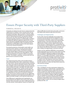 Ensure Proper Security with Third-Party Suppliers