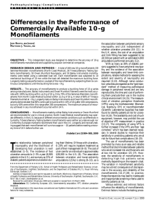 Differences in the Performance of Commercially Available 10