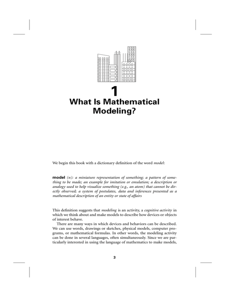 What Is Mathematical Modeling 