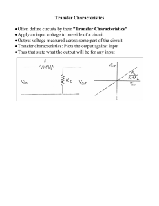 Transfer Characteristics • Often define circuits by their "Transfer