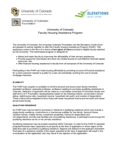 University of Colorado Faculty Housing Assistance Program